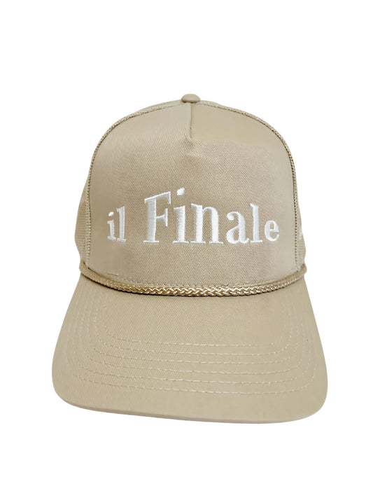 Khaki Trucker Hat with White