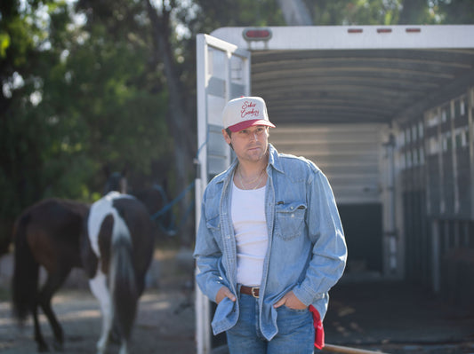 Sober Cowboy Rope Hat: Red & Natural